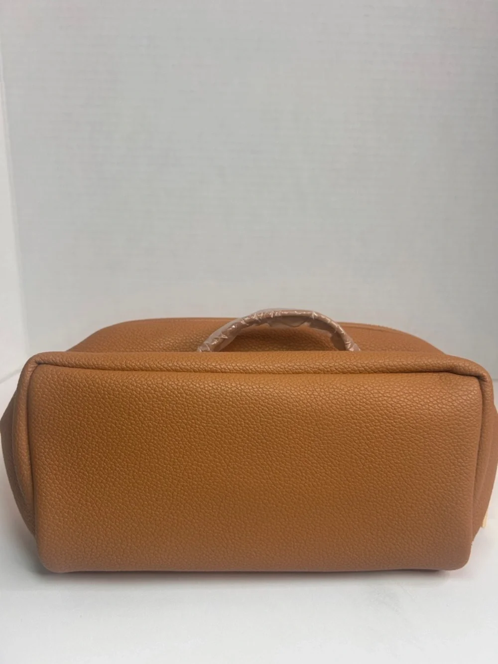 Sylune Classic Makeup Bag , Pebbled Faux Leather ,  Camel Brown
